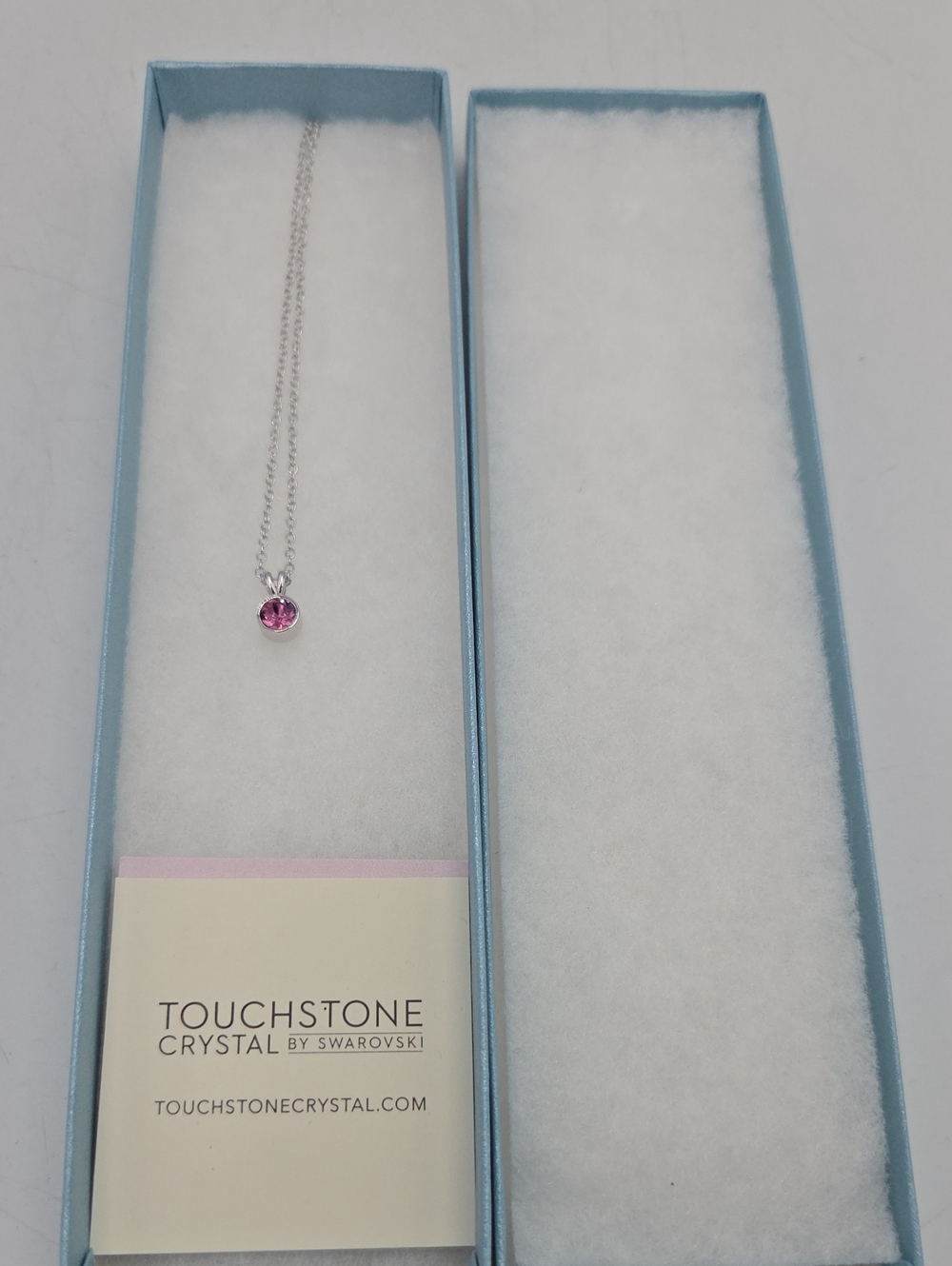 Touchstone Crystal by Swarovski Silver Chain Pink Crystal Pendant